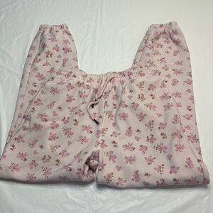 Young & Chic Pink Floral Drawstring Joggers Sweatpants Women’s Medium